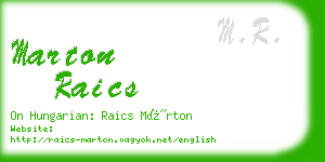 marton raics business card